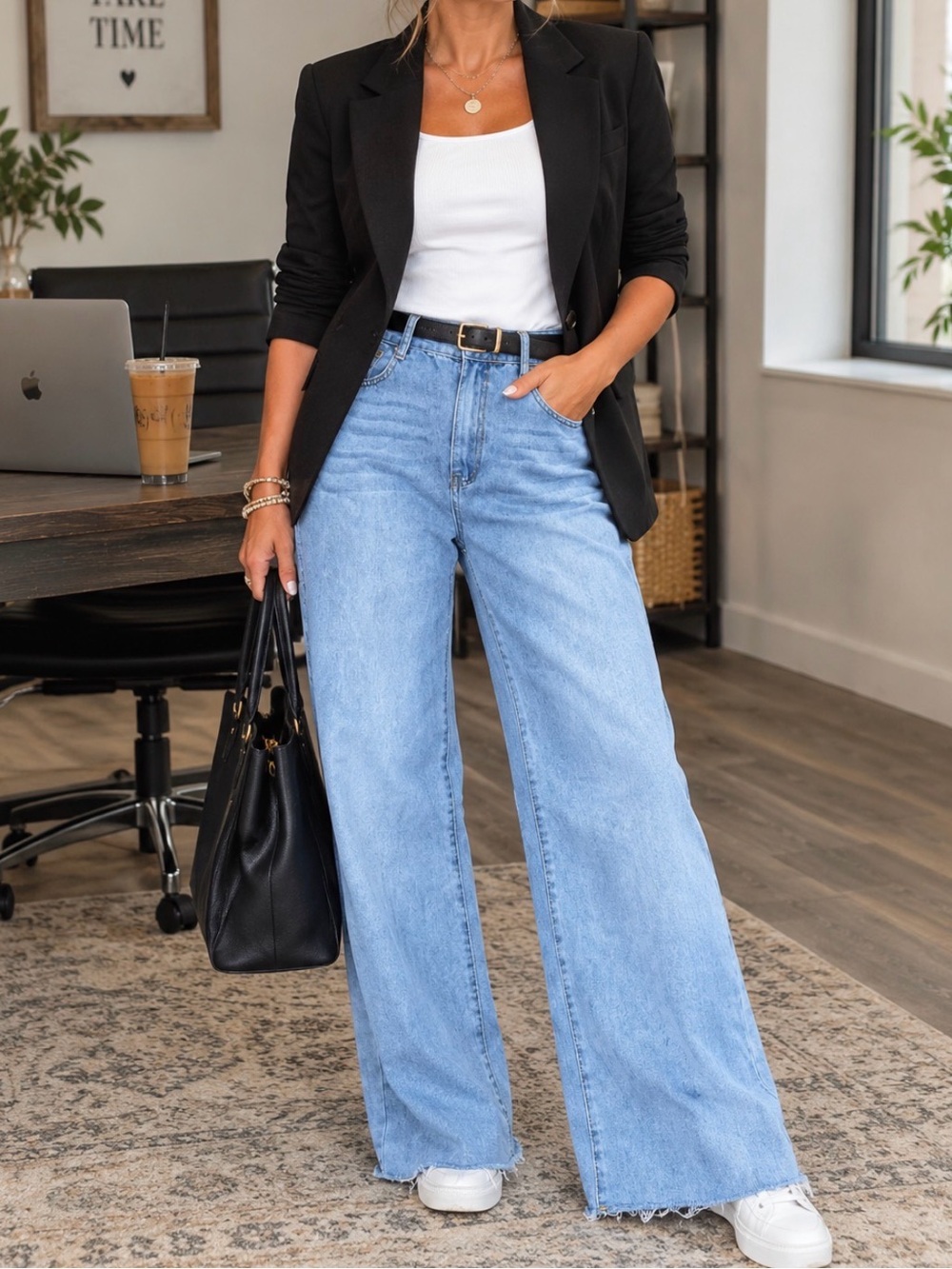 Princess Polly Light Blue Wide Leg Jeans